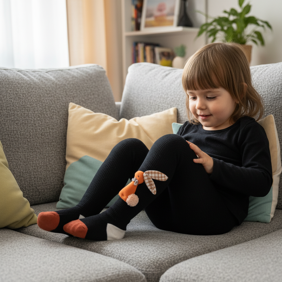 Bunny tights for girls