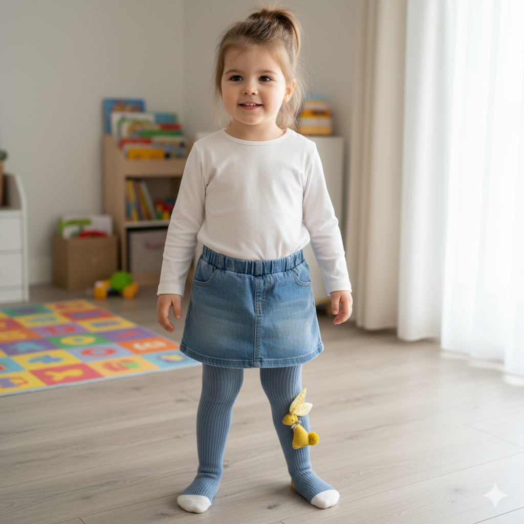 Bunny tights for girls